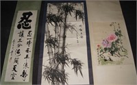 3 x various Chinese painting scrolls,