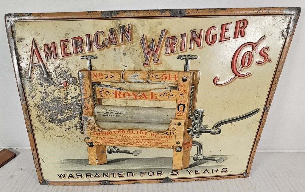 Tin American Wringer Sign