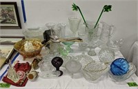 Glass Pitchers, Bowls, Carnival Glass Bowl Etc
