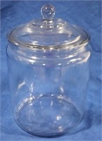 Glass store jar, 14 x 9