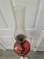 Vintage Plug in Cranberry Marble Lamp