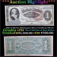 ***Auction Highlight*** 1886 $1 Martha Washington
