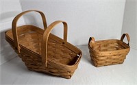 Longaberger Angled Basket and Basket with handles