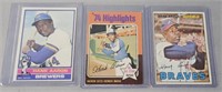 3 Hank Aaron Baseball Cards incl 1967