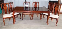 Dining Room Table w/(6) Chairs, Dk Wood