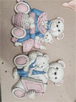 Vintage Homeco Bear Family Hangings