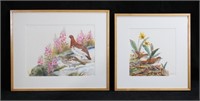 Arthur & Alan Singer 2 Tempera Paintings of Birds