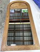 NO SHIPPING: vintage oak mirror, 23"w x 48"h,
