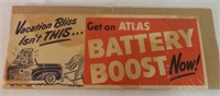 ATLAS BATTERY BOOST S/S CARDBOARD ADVERTISING