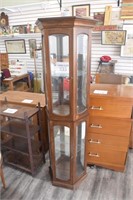 Narrow Lighted Display Cabinet