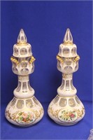 Moser? Overlay Pair of Bohemian Perfume Bottles