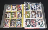 Binder with various Major League baseball cards