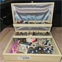 Vintage Costume Jewelry in Jewelry Box
