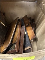 BOX OF WOOD CLOCK BACKS