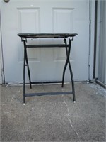 Black Glass Top Outdoor Side Table