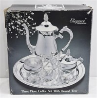 New Elegance Three Piece Coffee Set w tray