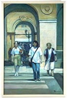 Peter Bruning Oil On Canvas Arches & Crosswalk