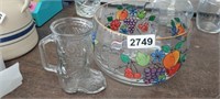 GLASS BOWL AND BOOT CUP