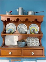 Wall Shelf w/Vintage Child Cookware