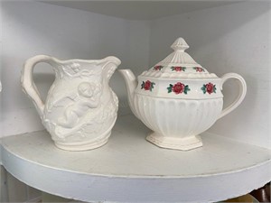 Creamer & Teapot (Incl. Staffordshire