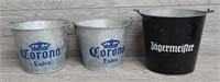 (3) Alcohol Name Galvanized Buckets