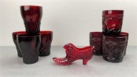 Vintage Ruby Red Glassware incl Fenton