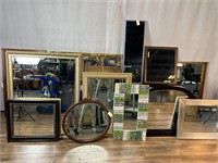 13pc Assorted Deco Framed Mirrors