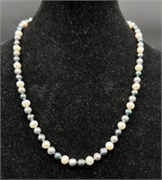 Pearl Necklace w .925 Sterling Silver