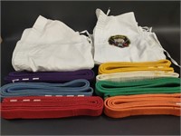 Set of Small Karate Gis W/Belts (light staining)