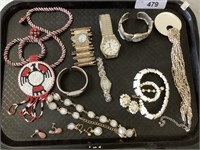 Watches, necklace and earring set.