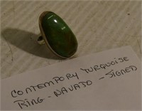 Contemporary  Turquoise Navajo Ring