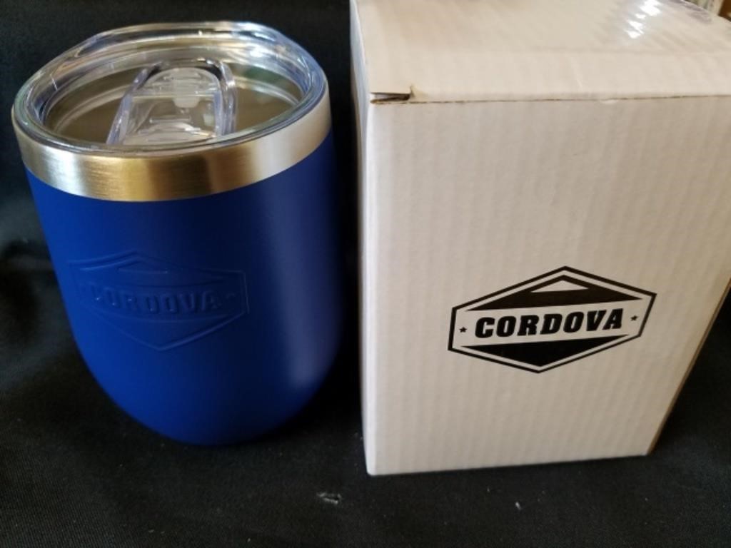 New in Box Cordova 12oz Navy Wine Glass