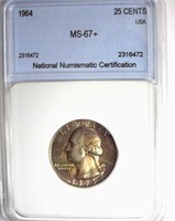 1964 Quarter NNC MS-67+ LISTS FOR $4150