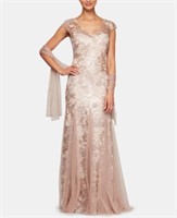 Alex Evenings Petite Sequined Embroidered Gown &
