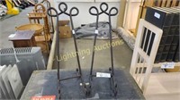 TWO SCROLL PATTERN WROUGHT IRON EASELS