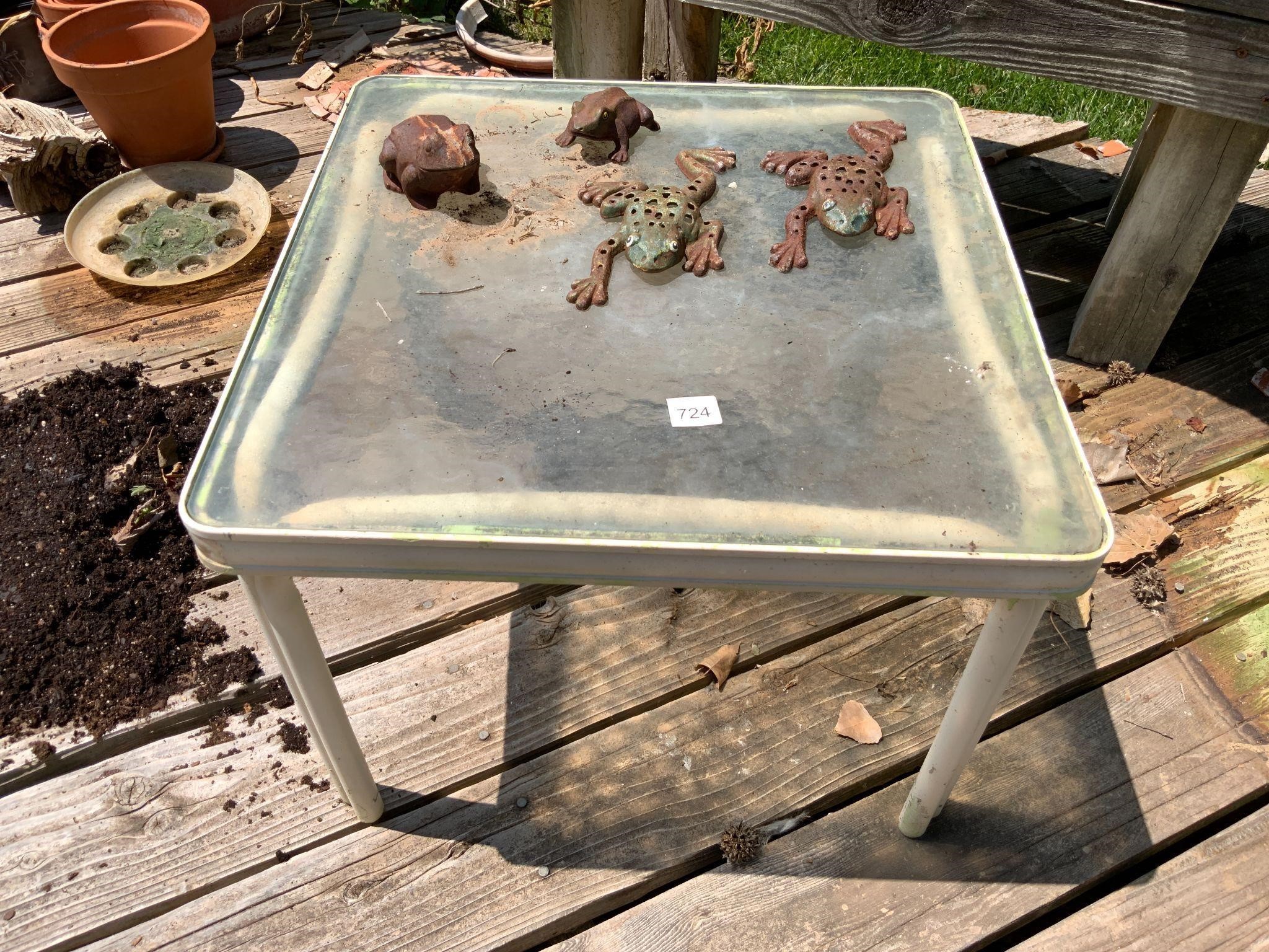 Metal Frogs & Outdoor Table