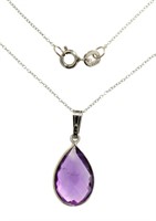 Natural Amethyst 6.05 ct Pear Cut Pendant