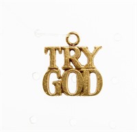 Jewelry 14k Gold Tiffany ‘Try God’ Charm / Pendant