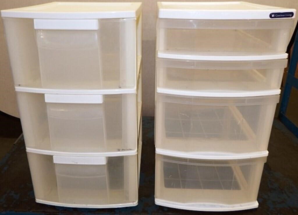 Plastic 3 & 4 Drawer Storage Cabinets