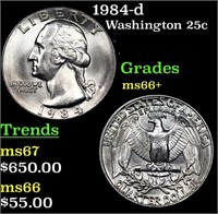 1984-d Washington Quarter 25c Grades GEM++ Unc