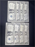 LOT OF (8) 1935 SILVER CERTIFICATES