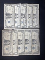 LOT OF (10) 1957 SILVER CERTIFICATES