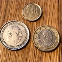 (3) Mixed Spain Coins