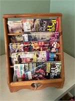 B2-Wood Magazine Rack w/Magazines