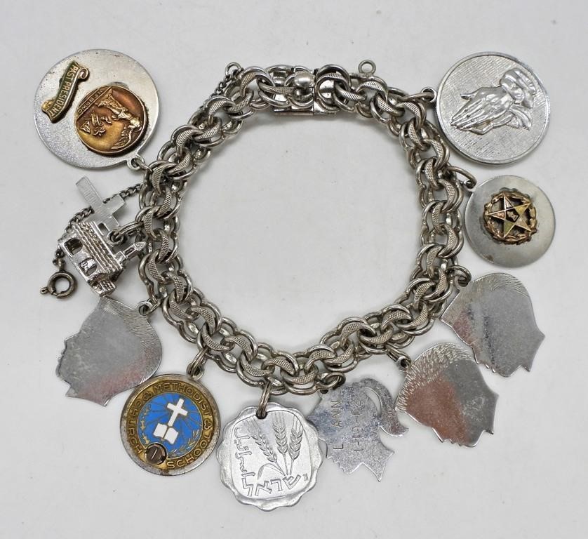 VINTAGE STERLING CHARM BRACELET