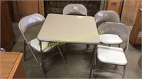 Folding card table and 4 chairs