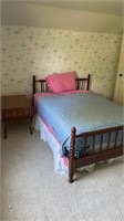 Vintage full bed with nightstand
