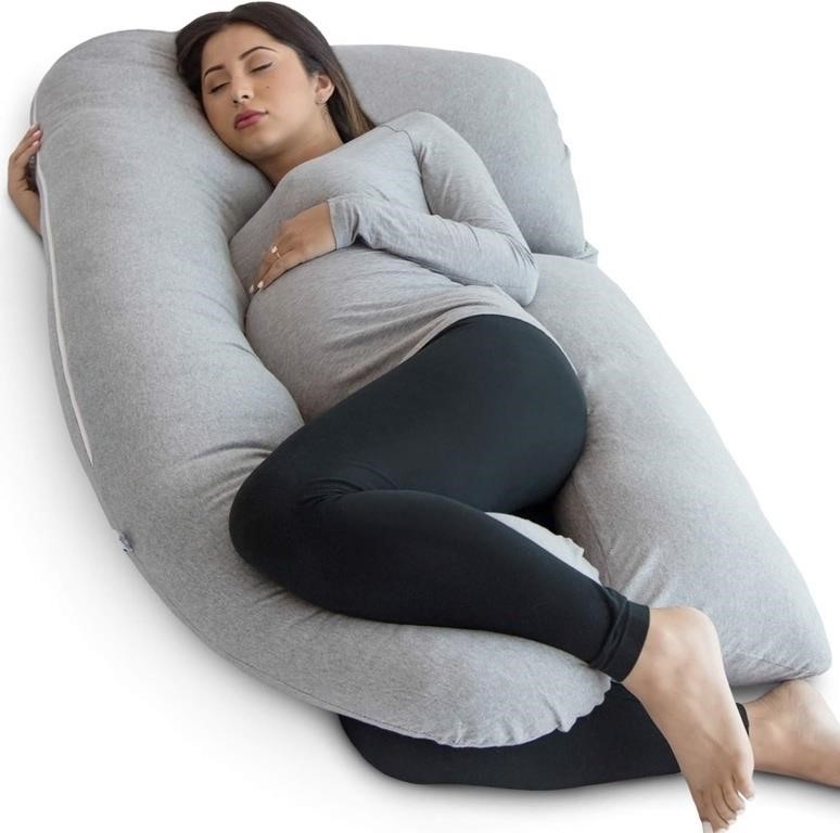 PharMeDoc Pregnancy Pillow, Grey U-Shape Full