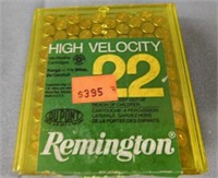 Ammunition: Remington .22 high velocity, long