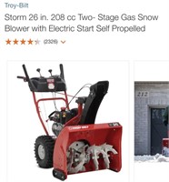 Troybilt Storm 2600 208cc Snowblower